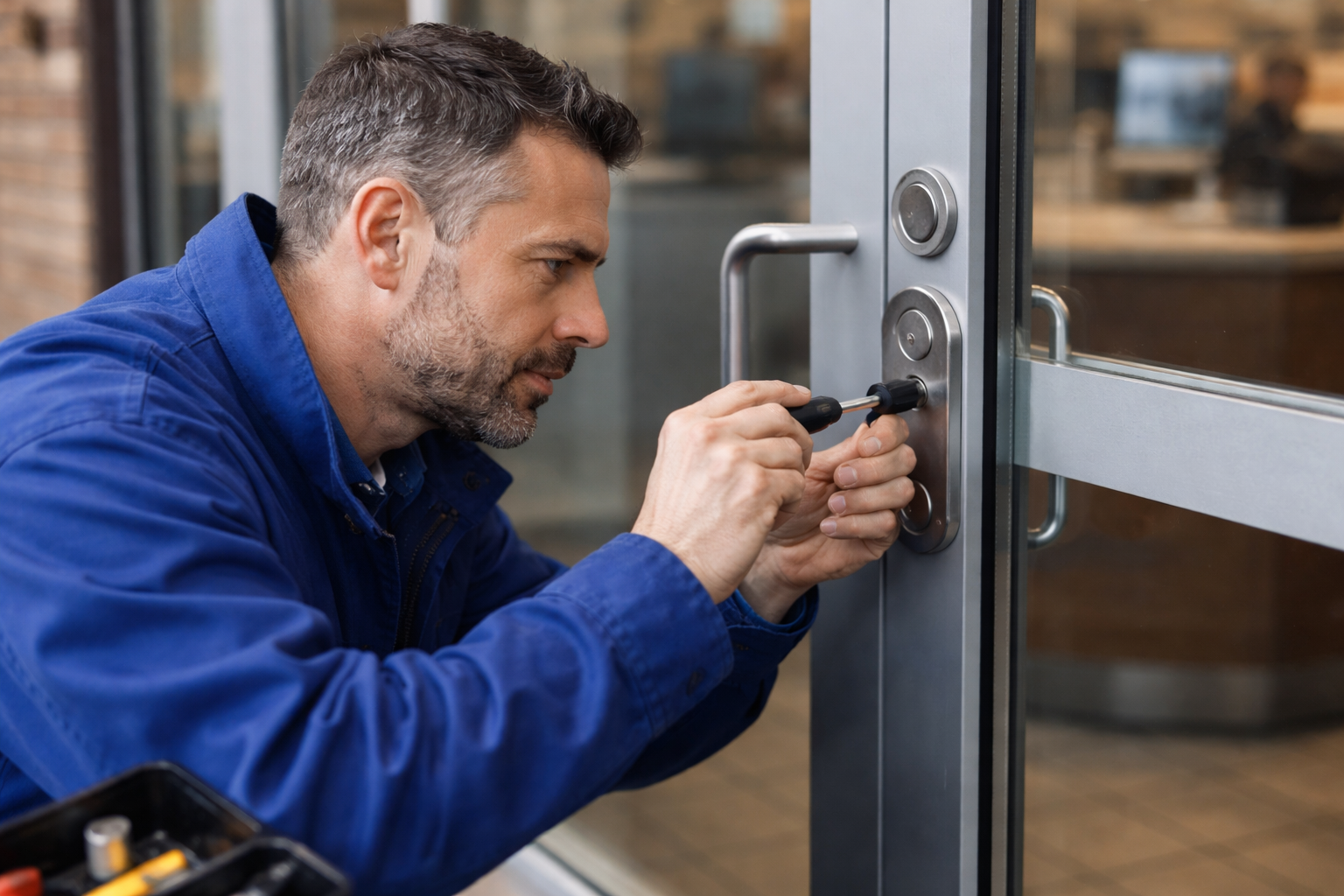 Commercial building entrance